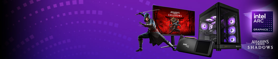 Gameready, boordevol functies. Geniet van hoge prestaties in de nieuwste games op 1080p en 1440p met AI-upscaling en raytracing met Intel® Arc™ B-Series Graphics