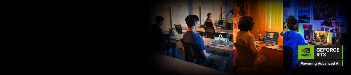 Studeren. Maken. Gamen. Ervaar snellere workflows, slimmere tools en meeslepende gameplay, gedreven door NVIDIA AI en graphics van de RTX 50-serie.