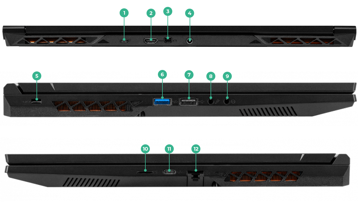 16 Inch Gaming laptop Ports